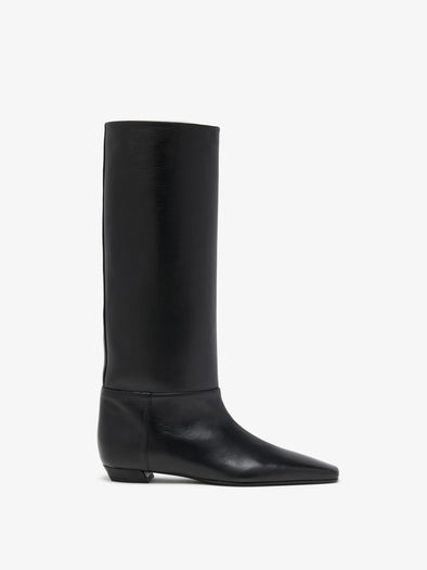 Proenza Schouler Front image of Trap Flat Boot in Nappa in  Black