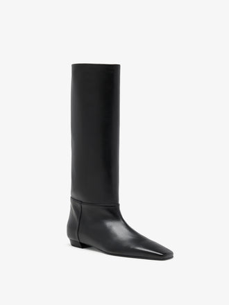 Proenza Schouler 3/4 Front image of Trap Flat Boot in Nappa inBlack