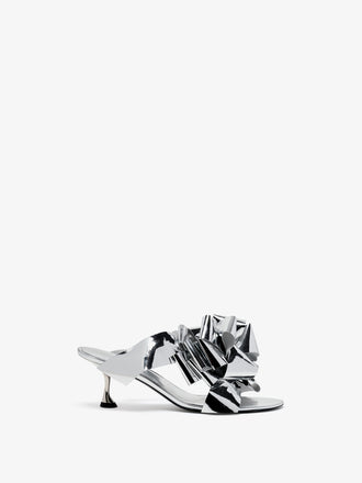 Proenza Schouler Front image of Tee Souvenir Sandals in Mirror Foil in Silver