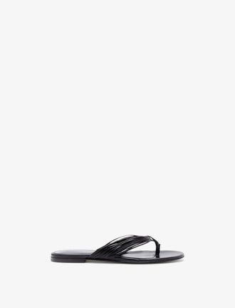 Front image of Cable Thong Sandals in Black