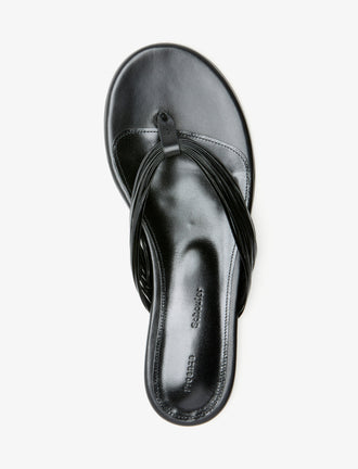 Aerial image of Cable Thong Sandals in Black