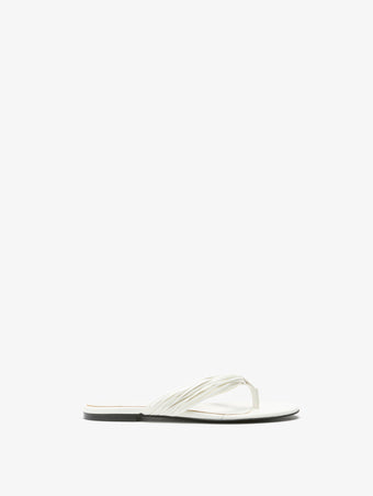 Front image of Cable Thong Sandals in Ecru