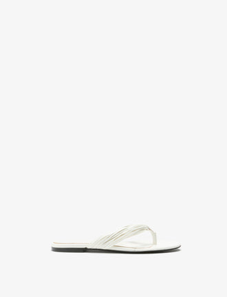 Front image of Cable Thong Sandals in Ecru