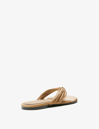 Proenza Schouler back 3/4 image of Cable Thong Sandals in khaki