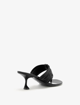 Proenza Schouler back 3/4 view of Cable T-Strap Sandals in black