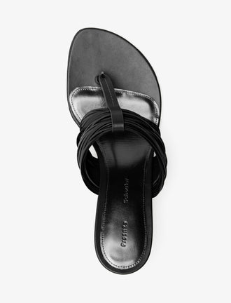 Proenza Schouler aerial view of Cable T-Strap Sandals in black