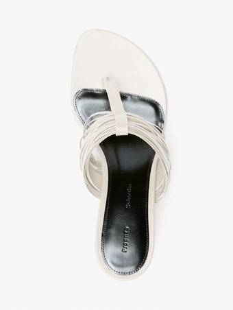 Aerial image of Cable T Strap Sandals in Ecru