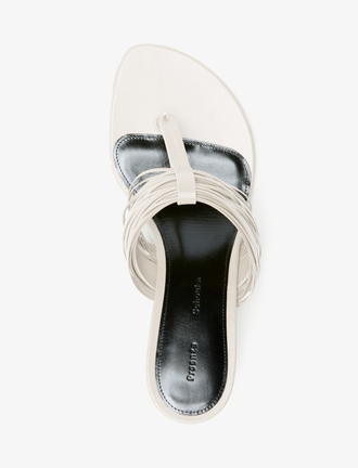 Aerial image of Cable T Strap Sandals in Ecru