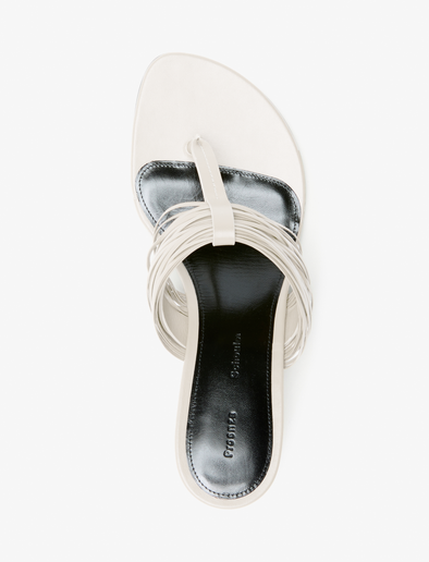 Aerial image of Cable T Strap Sandals in Ecru