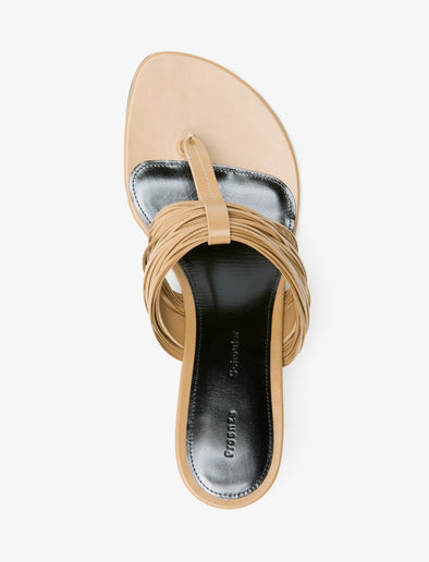 Aerial image of Cable T Strap Sandals in Khaki