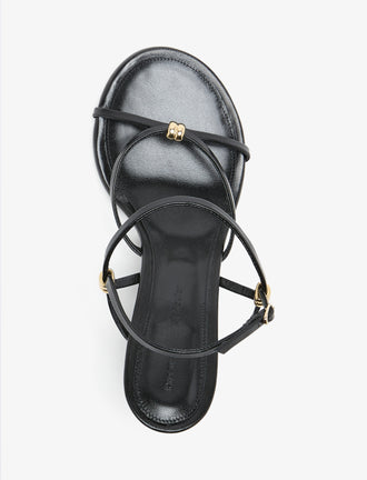 Aerial image of Coil Wedge Sandals in Black