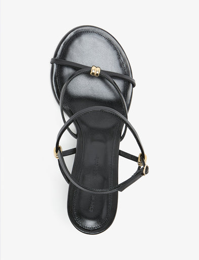 Aerial image of Coil Wedge Sandals in Black