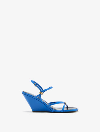 Front image of Coil Wedge Sandals in Azure Blue