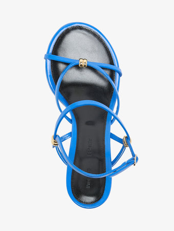 Aerial image of Coil Wedge Sandals in Azure Blue
