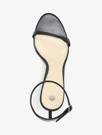 Aerial image of Slash Ankle Strap Sandals in Black