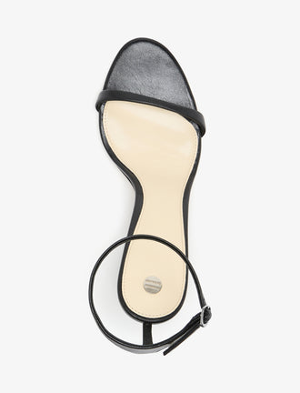 Aerial image of Slash Ankle Strap Sandals in Black