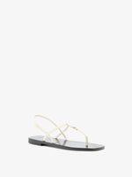 3/4 Front image of Monogram T Strap Sandals in Ecru