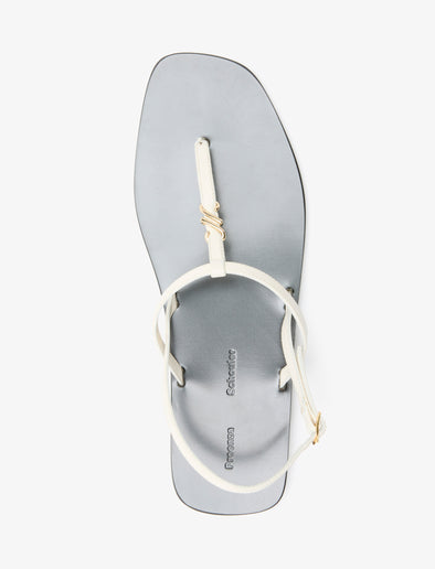 Aerial image of Monogram T Strap Sandals in Ecru