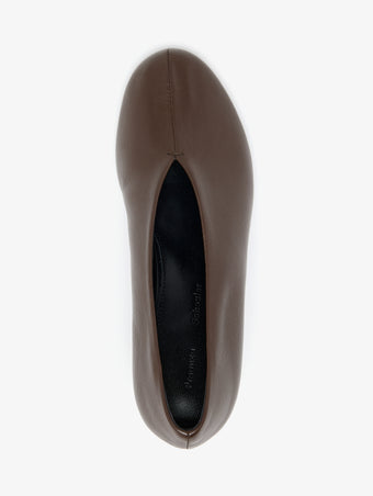 Proenza Schouler aerial image of Tee Pumps in Nappa in mahogany