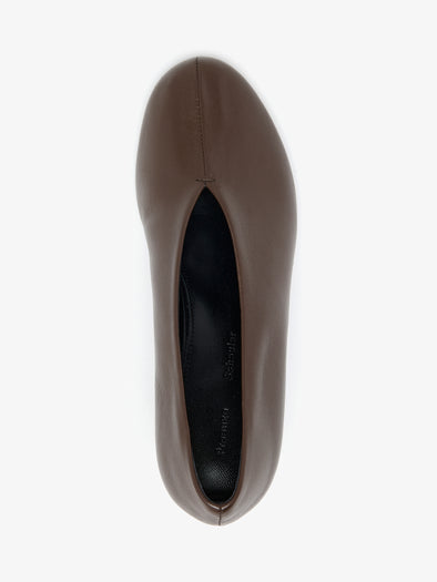 Proenza Schouler aerial image of Tee Pumps in Nappa in mahogany