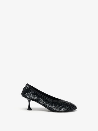 Proenza Schouler Front image of Tee Sequin Pumps in Black