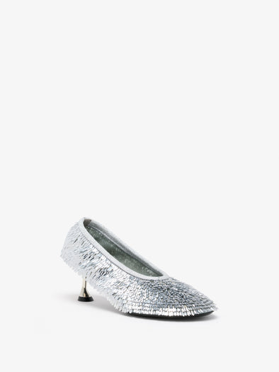 Proenza Schouler 3/4 Front image of Tee Sequin Pumps in Silver