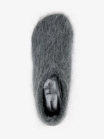 Proenza Schouler Aerial image of Glove Knit Slippers in Mohair Knit in Charcoal