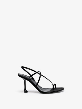 Proenza Schouler Front image of Tee Slingback Sandals in Satin in Black
