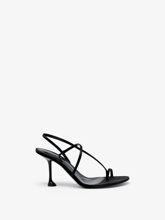 Proenza Schouler Front image of Tee Slingback Sandals in Satin in Black