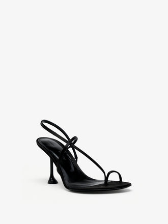 Proenza Schouler 3/4 Front image of Tee Slingback Sandals in Satin in Black