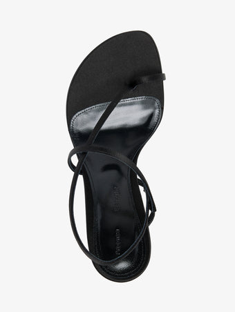 Proenza Schouler Aerial image of Tee Slingback Sandals in Satin in Black