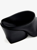 Detail image of Slant Mules in Slick Calf in Black