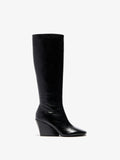 Proenza Schouler Front image of Slant Boots in Slick Calf in Black