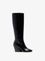 Proenza Schouler Front image of Slant Boots in Slick Calf in Black