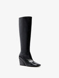 Proenza Schouler 3/4 Front image of Slant Boots in Slick Calf in Black