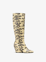 Proenza Schouler Front image of Slant Boots in Embossed Python in Resin Multi