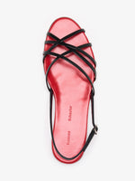 Proenza Schouler Aerial image of Uma Slingback Sandals in BlackRed Combo