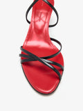 Detail image of Uma Ankle Strap Sandals in BlackRed Combo 