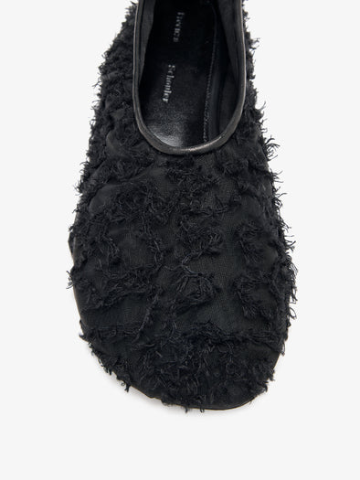 Detail image of Glove Lace Flats in Black