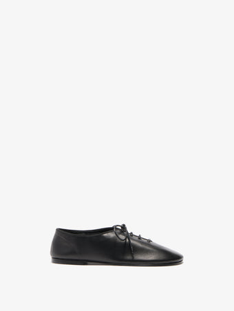 Proenza Schouler Front image of Glove Lace Up Flats in Nappa in Black