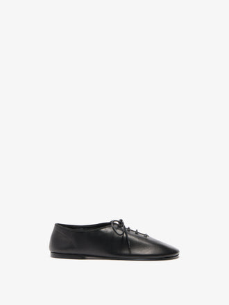 Proenza Schouler Front image of Glove Lace Up Flats in Nappa in Black