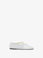 Proenza Schouler Front image of Glove Lace Up Flats in Nappa in White