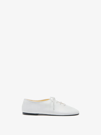 Proenza Schouler Front image of Glove Lace Up Flats in Nappa in White
