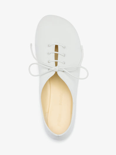 Proenza Schouler Aerial image of Glove Lace Up Flats in Nappa in White