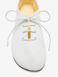 Detail image of Glove Lace Up Flats in Nappa in White