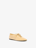 Proenza Schouler 3/4 Front image of Glove Lace Up Flats in Soft Patent in Birch