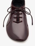 Detail image of Glove Lace Up Flats in Nappa in Currant