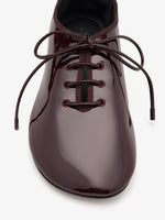 Detail image of Glove Lace Up Flats in Nappa in Currant