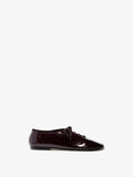 Proenza Schouler Front image of Glove Lace Up Flats in Soft Patent in Currant