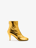 Proenza Schouler Front image of Glove Ankle Boots in Crinkle Gold in Gold